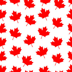 Seamless Pattern Stylish Texture Canada Maple Leafs.Vector Illustration