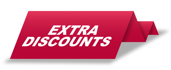 red vector banner extra discounts