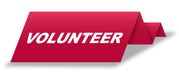 red vector banner volunteer