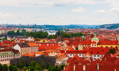 Obraz premium Prague cityscape from Prague Castle west of Vltava River, Czech Republic