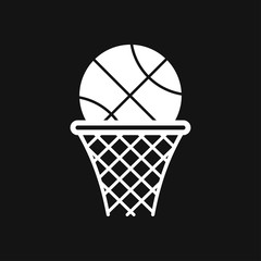 Basketball icon vector in trendy flat style isolated on background