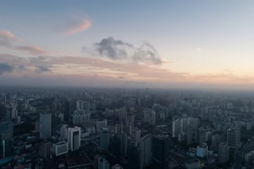 Poster aerial view of HuangPu district, Shanghai, at dawn © Bob