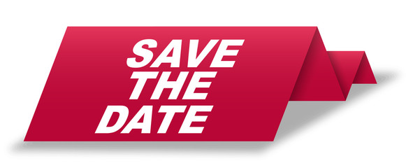 red vector banner save the date