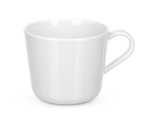 Empty white mug isolate on white background