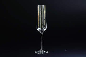 empty clean glasses for champagne