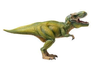 green tyrannosaurus on white background
