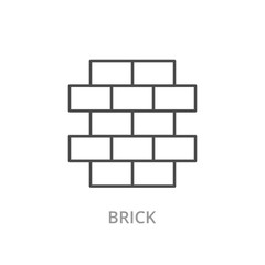 Materials surfaces: brick vector icon