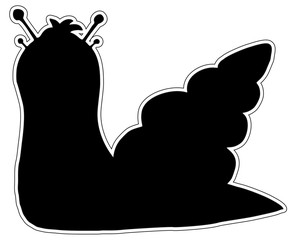 snail logo sign icon symbol silhouette isolated block on white