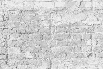 white brick wall texture / white abstract background, vintage brick wall building