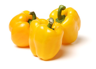 fresh bell pepper (capsicum) on white background