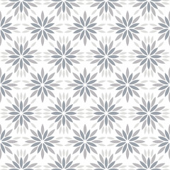 Vector art deco pattern with abstract flowers. Chic and elegant vintage print with flourish decor, floral motif