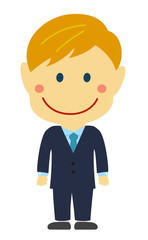 Cartoon deformed male person vector illustration ( American business person)