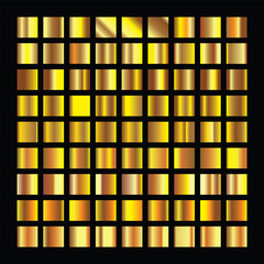 Golden squares collection. Gold background texture icon seamless pattern