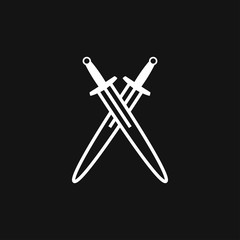 Sword icon, vector flat icon illustration isolated on background.