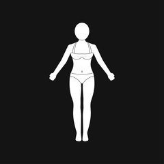 Body icon in flat minimal design. Concept illustration for web site. Sign, symbol, element.