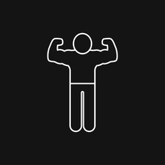 Bodybuilder icon, muscle sign. Vector illustration for web design