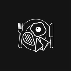 Breakfast icon. Vector symbol on a background