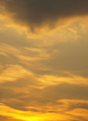 Fototapeta premium Summer background with white flying clouds on blue sky. Romantic abstract natural heaven backdrop.