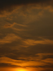 Summer background with white flying clouds on blue sky. Romantic abstract natural heaven backdrop.