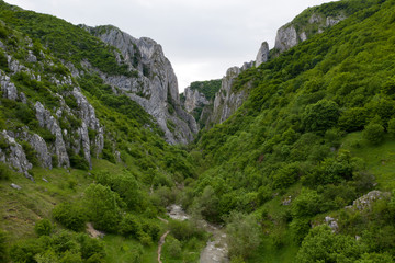 Cheile Turzii Gorge aerial view, Romania.