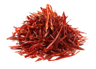 Fototapeta premium Dried Hot Chili Peppers on white background