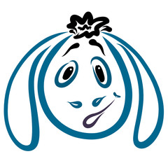 the head of a stunned donkey blue outline