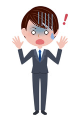 スーツ姿の若い男性（トラブル）