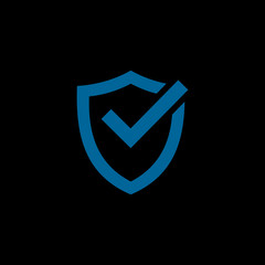 Shield and Check Mark Icon symbols Vector Logo Template