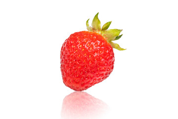 organic strawberry on white background