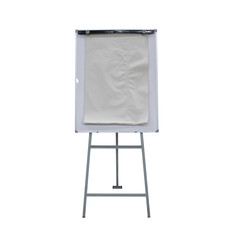 White board with stand isolated on white background with copy space