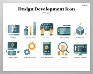 Design development icons flat pack