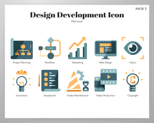 Design development icons flat pack