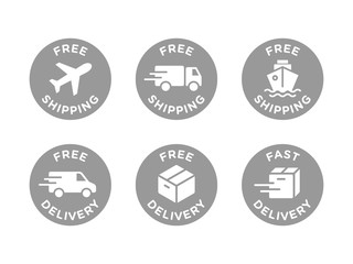 Fototapeta premium Free shipping, delivery vector icons set