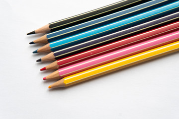 color pencils isolated on white background