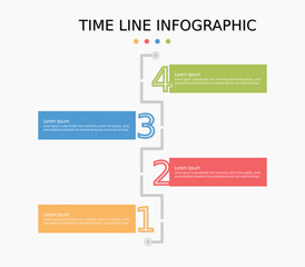 Fototapeta premium Business Infographic template. Timeline design with numbers 4 options or steps for presentation and data visualization. Business process chart. Diagram with four steps to success.