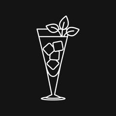 Cocktail icon vector, pictogram isolated on background. Symbol, logo illustration.