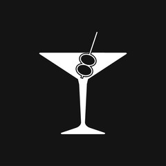 Cocktail icon vector, pictogram isolated on background. Symbol, logo illustration.