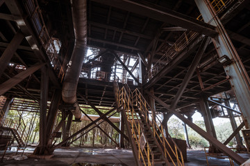 Industrial buildings in an abandoned factory