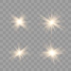 Set of  glowing lights effects