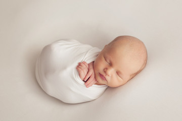 Cute sleep newborn baby boy 10 day old