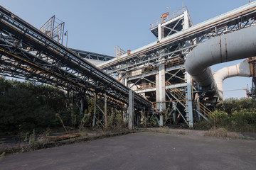 Industrial buildings in an abandoned factory