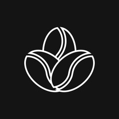 Coffee bean icon. Flat vector illustration isolated on background.