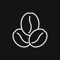 Coffee bean icon. Flat vector illustration isolated on background.