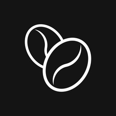 Coffee bean icon. Flat vector illustration isolated on background.