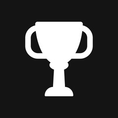 Trophy cup vector icon. Sport competition silhouette symbol.