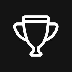 Trophy cup vector icon. Sport competition silhouette symbol.