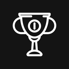 Trophy cup vector icon. Sport competition silhouette symbol.