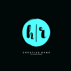 H R HR Initial logo template vector. Letter logo concept