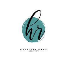 H R HR Initial logo template vector. Letter logo concept