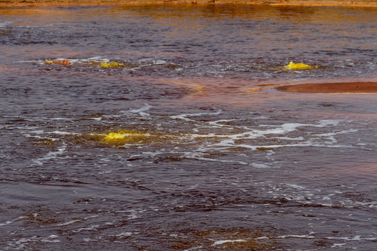 yellow sulphur springs lake in Dallol, Afar region of the Danakil Depression 